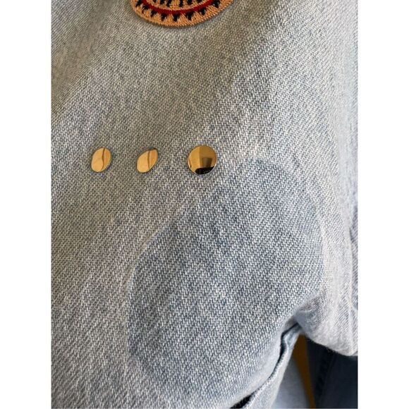 Tia Medium vintage 90s button up denim women’s shirt southwestern decal motif Ar - Picture 7 of 9